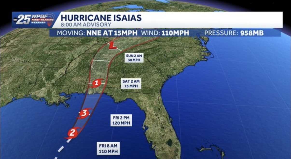 Hurricane Isaias strengthens ahead of Gulf Coast landfall — WPBF West Palm Beach